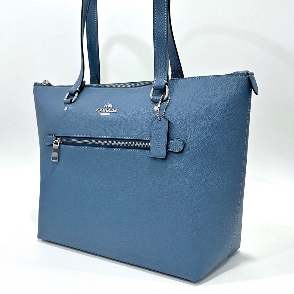COACH Gallery Tote Carryall Bag in Indigo Blue Leather